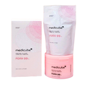 메디큐브 피디알엔 핑크 콜라겐 토닝 겔 토너 패드, 1개, 70매입