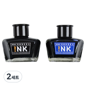 엠앤지 프리미엄 잉크 2종 세트, 카본 블랙, 퓨어 블루, 2세트