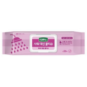 디펜드 샤워 대신 물티슈 캡형 50매 X1팩 /간병전용물티슈 /목욕대용물티슈 /물티슈 /캠핑용 /여행용