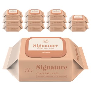 코멧 저자극 시그니처 아기물티슈 엠보싱 휴대용 캡형 더마테스트 인증