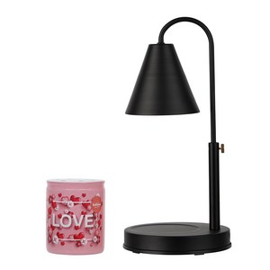 볼시우스 데코 글라스 향초 호른 캔들워머 세트(국내산, 높이, 밝기 조절), 02 화이트, 01 하트캔들