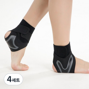 스포홀릭 데일리 무브 앵클 실드 발목 보호대 좌우착용 세트, 블랙, 4세트