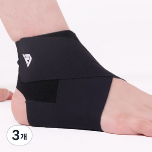 테이핑테크 아치 발목 보호대 2개입 등산 스포츠 테니스 압박 슬림 헬스 농구 배구 축구 풋살 테이핑 발바닥아치 족저근막염, 블랙, 3개