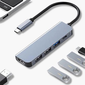디지털케미 5포트 C타입 맥북 삼성 덱스 미러링 멀티포트 USB 허브 DCH-H301