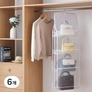아이두리빙 접이식 가방 정리 보관함 걸이 8칸, 화이트, 6개