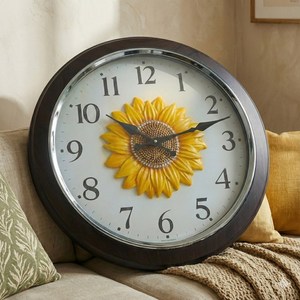 원목 입체 해바라기 벽시계 40센티 대형 무소음 벽시계, 원목 입체 해바라기 벽시계 40센티 대형 벽시계