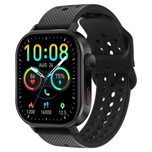 와피크 아웃도어 스마트 워치 ST60 SOS통화 AI운동인식 스포츠시계, GPS + 블루투스, 5.4cm, 블랙