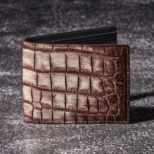 더퀴르 파티나 프리미엄 악어가죽 반지갑 핸드메이드 염색 지갑