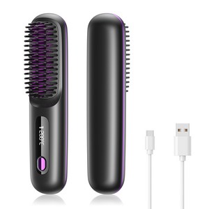 무선  빗고데기 음이온 브러쉬 헤어 스타일러 3단계 온도조절 매직기  휴대용