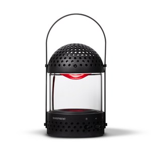 트랜스페어런트 라이트 블루투스 스피커 캠핑용 휴대용 아웃도어 인테리어 조명, 블랙