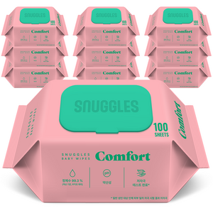 스너글스 컴포트 유아용 아기물티슈 엠보싱 캡형 피부 저자극 인증