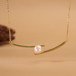 MUFAN 심플한 디자인 천연 담수 진주 펜던트 목걸이 생일 선물 고급 기프트 박스 포장