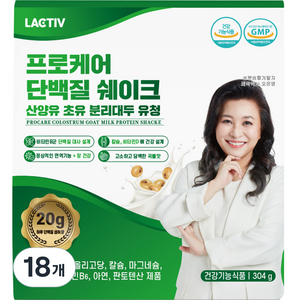 락티브 프로케어 단백질 쉐이크 산양유 초유 분리대두 유청, 304g, 18개