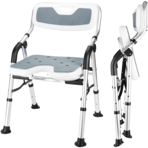 노인 환자용 접이식 목욕의자 미끄럼방지 욕실의자 U자형 욕실등받이목욕의자, 1개, 그레이