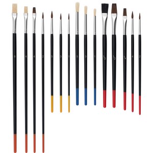 아크릴 물감 붓 15Pcs 세트, 다양한 형태 15종 붓+팔레트, 세척 쉬운 수채화 붓, 1세트