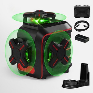맥파이 휴대용 그린 레이저레벨기 3D VADER 3D, 배터리 포함