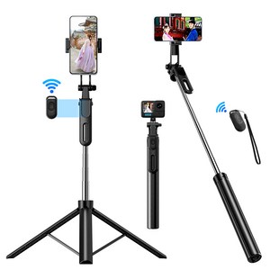 Coowin쿠윈 3in1 미니 블루투스 셀카봉 스마트폰/액션캠/카메라/고프로 호환 짐벌 삼각대+무선 리모컨