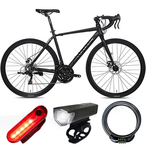 2025 프로마스터 에어리스 R2.1D 700C 시마노21단 입문용 로드자전거 디스크 완조립 사은품, R2.1D 매트블랙(신장:145~160cm), 1개, 380cm