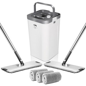 마이크릿홈 물걸레밀대 밀대걸레 (밀대봉2개 세트), 1세트