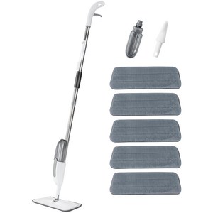 하비티 간편세척 스프레이 밀대걸레 + 극세사 패드 5개 + 스크레이퍼