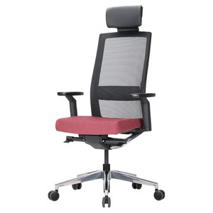 듀오백 컴퓨터 책상 메쉬 의자 Q7 PLUS 14HLDAS-C 방문설치, 레드