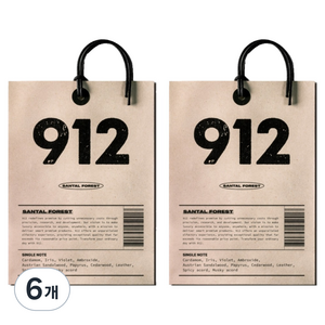 912 샤쉐 실내용 걸이형 방향제, 힐 우드, 6개, 40g