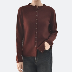 클레이스 울100% 단추 포인트 루즈핏 가디건 티셔츠