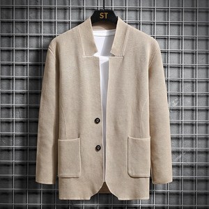 남성 하이넥 스웨터 니트 가디건 봄가을 간절기 캐주얼 스탠드칼라 기본 디자인 트렌디 스타일