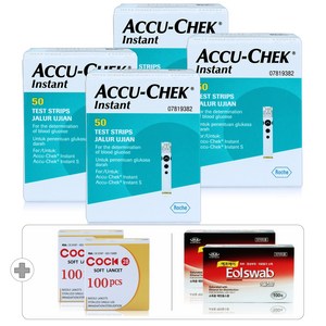 아큐첵 인스턴트 혈당시험지 200매+채혈침 200개입+알콜솜 200매