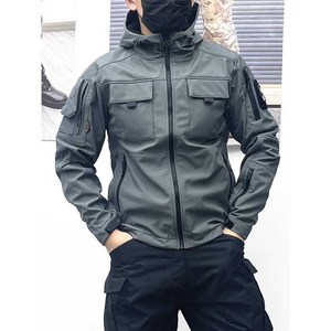 사계절 택티컬 전술자켓 밀리터리룩 바람막이 방수, 1개, 카키 재킷 2XL