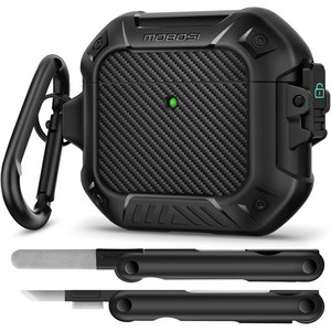 모보시 맥세이프 락 분실 방지 잠금 풀커버 범퍼 이어폰 케이스, 1개, 블랙, 에어팟 4