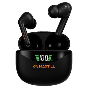 맥스틸 V5.4 노이즈캔슬링 블루투스 이어폰, 블랙, MW-BTAE20