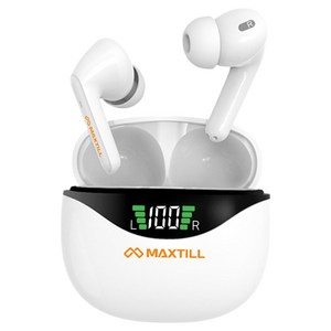 맥스틸 V5.4 노이즈캔슬링 블루투스 이어폰, 화이트, MW-BTAE20