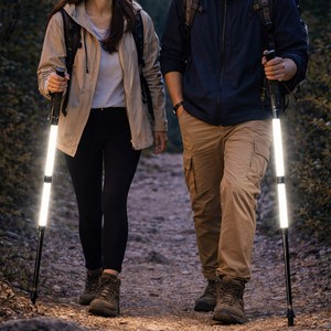 [LED 발광] 머레이 초경량 등산 캠핑 라이트 스틱 지팡이 손전등 접이식 5단 105cm, 1개, 단일색상