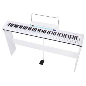 케나즈 88건반 전자 디지털 피아노 우드 스탠드 패키지 세트, 화이트, 1세트, KPS120W