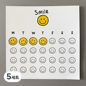 풀필 스마일 습관체크 목표달성 루틴 챌린지 위클리 플래너 칭찬스티커판 + 칭찬스티커 세트, 칭찬스티커12세트, 5세트