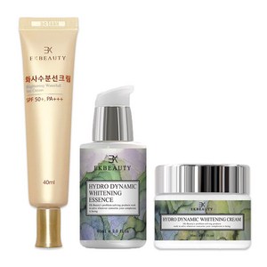 이케이뷰티 강력 미백에센스+미백크림+선크림 3종세트 기미 잡티 검버섯 개선과 예방을 위한 세트구성 미백 보습 무파라벤 천연제품