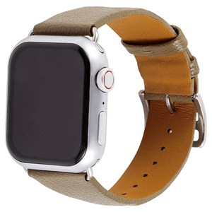 우먼스9999 스마트워치 고트 가죽 레더 밴드 스트랩 42/44/45/46/49mm, 카키그레이, 1개
