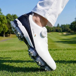 아놀드파마 남자 소가죽 고어텍스 다이얼 방수 골프화 스파이크 라운딩 필드용 국산 천연 가죽 보아 골프 신발