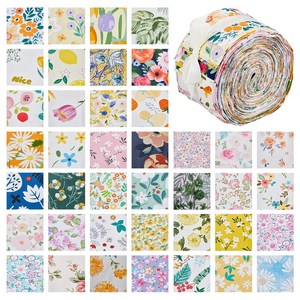 면 쭈리 원단 트윌 플라워 프린트 핸드메이드 DIY 의류, 1개, 믹스 컬러 300