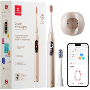 APP연동 오클린 X Pro 디지털 Oclean X Pro Digital 스마트 터치 스크린 전동칫술 분당 84000회 IPX7방수 1년무상A/S, 골든, 1개