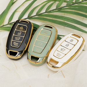 바이어블 자동차 스마트키 폴딩키 TPU 풀커버 케이스 현대 기아 쉐보레 벤츠 아우디 BMW, 03) 3버튼 C타입 (VA-TA8), 화이트실버