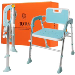 [유럽인증] 루크라 100kg 끄떡없는 접이식 목욕의자 알루미늄 EVA위생 어르신 환자용 임산부용 노인용 조립90%, 1개