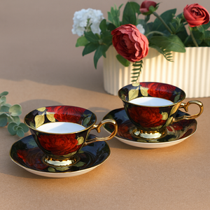 스테콜 글램 로얄 로즈 커피잔 2인조