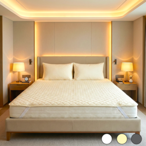 엣지홈 호텔 순면 침대 패드 고정밴드 누빔 매트리스 이불 패드 슈퍼 싱글 퀸 킹