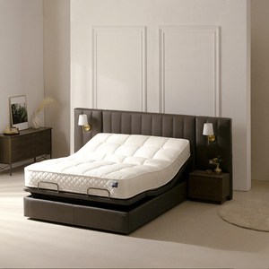 오키멧 로얄 모션베드 Q 헤드보드 사이드패널 HR 메모리 매트리스200T 세트 리클라이너 모션침대, 다크 그레이