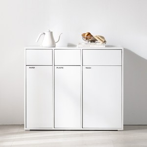 [NEW런칭 즉시할인+방문설치] 플레이너스 샤인 분리수거장 3칸형 분리수거함 다용도실 수납장 화이트