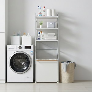 미노리 공간활용 재활용 분리수거 쓰레기봉투거치대 트롤리 세트, 화이트