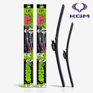 쌍용 KGM 웁시 발수코팅 실리콘 플랫 와이퍼 간편날교체 운전석 조수석 세트, 코란도C (11년~19년)