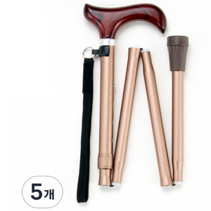 마키테크코리아 컬러 스몰핸드 접이식 지팡이, 브라운(FS-10BR), 5개